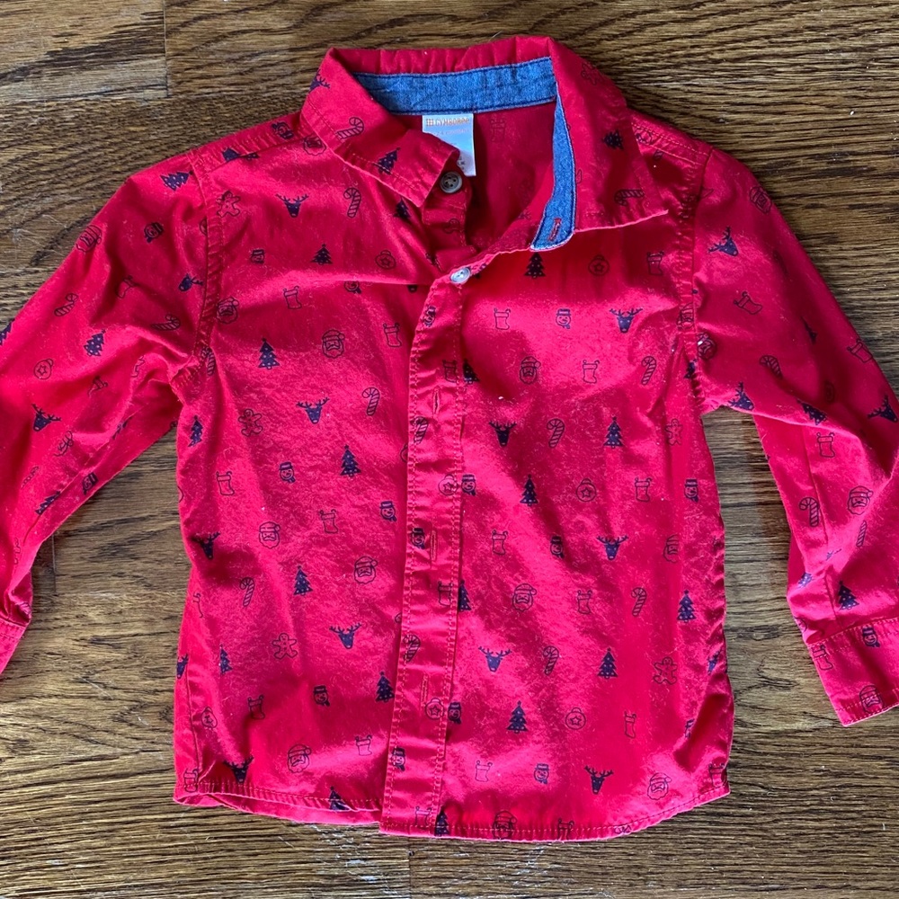 Gymboree Christmas button down shirt